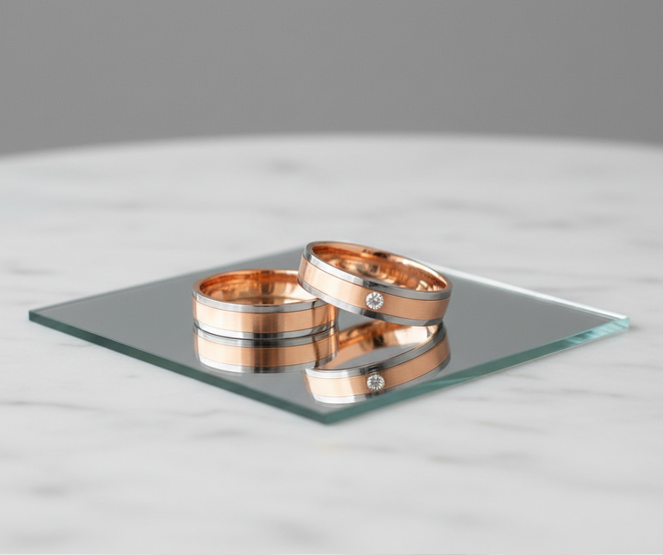 Modernūs vestuviniai žiedai iš dviejų spalvų aukso: stiliaus laisvė ir praktiškas pasirinkimas